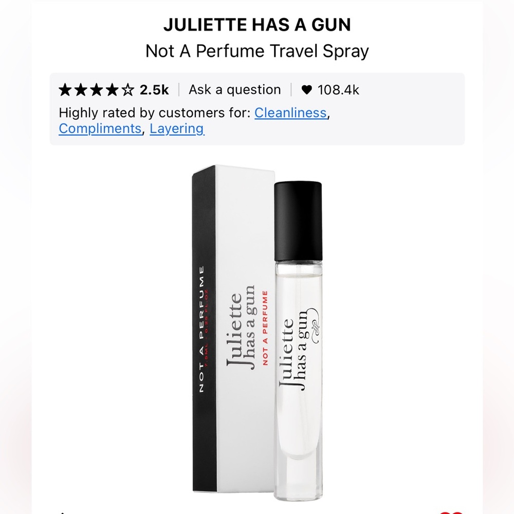 New in box JULIETTE HAS A GUN Travel Spray
